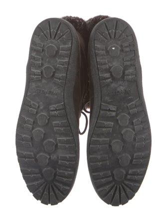 Moncler Suede Fur Trim Snow Boots