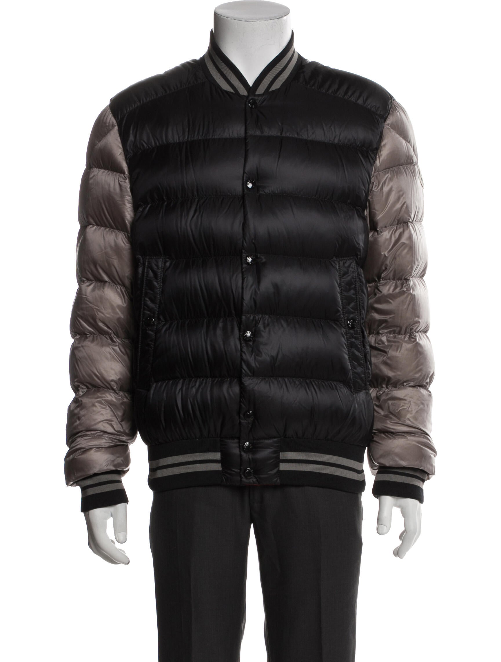 Moncler Goose Down Colorblock Pattern Puffer Coat