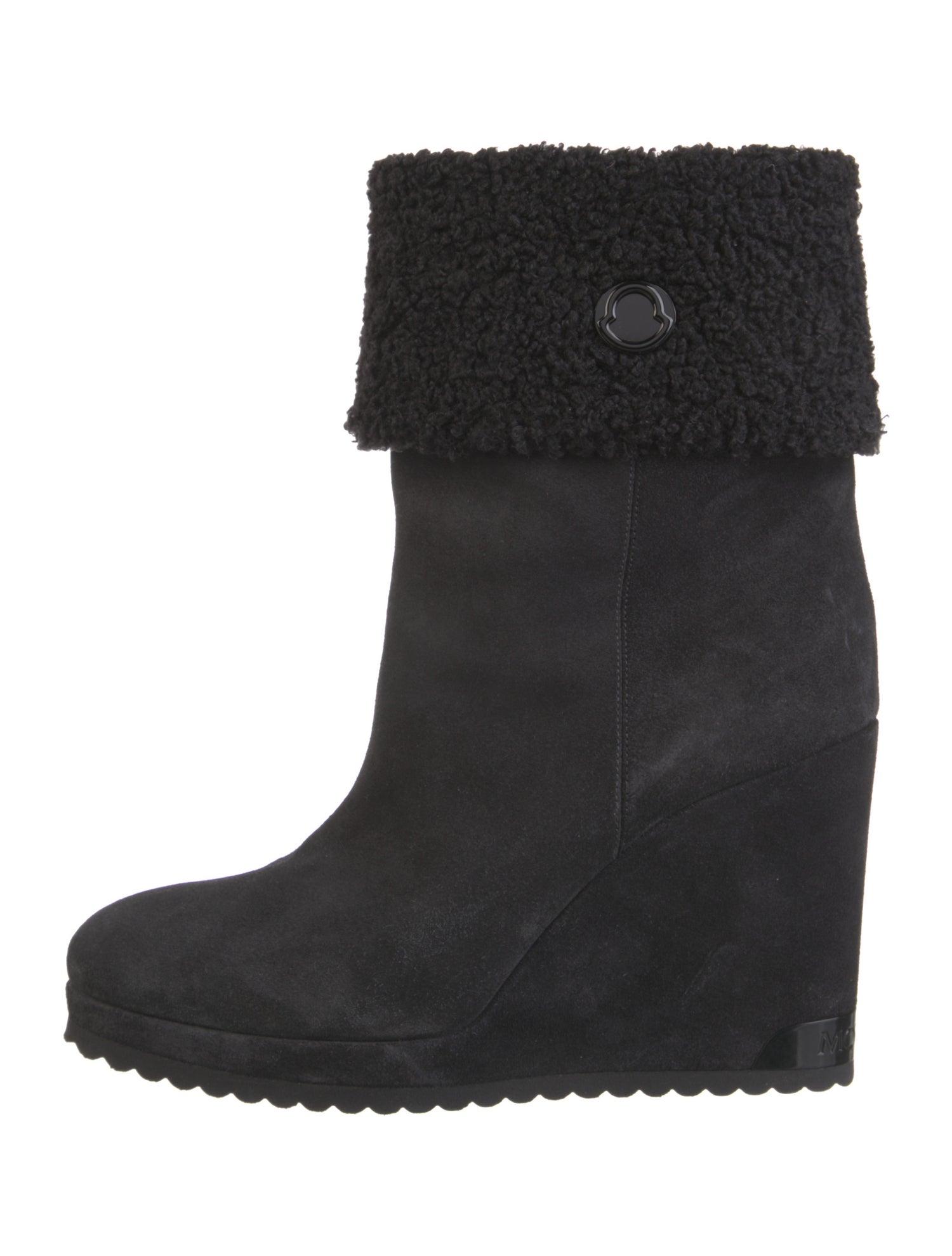 Moncler Suede Faux Fur Trim Boots