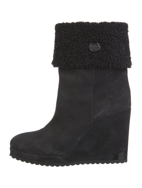 Moncler Suede Faux Fur Trim Boots