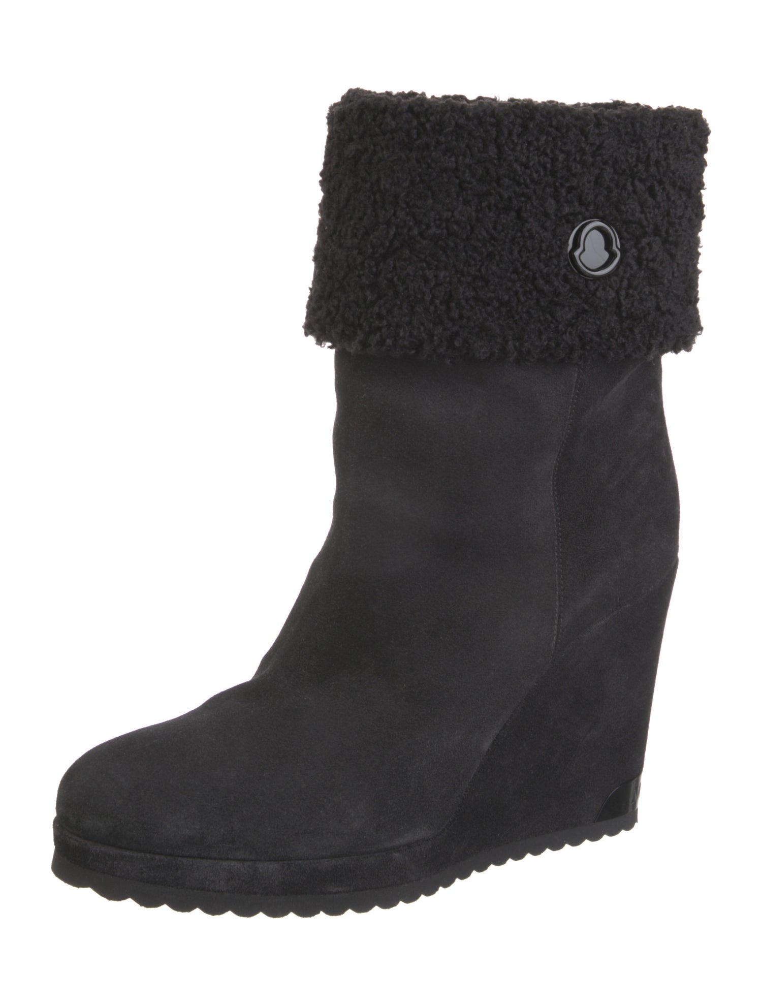 Moncler Suede Faux Fur Trim Boots