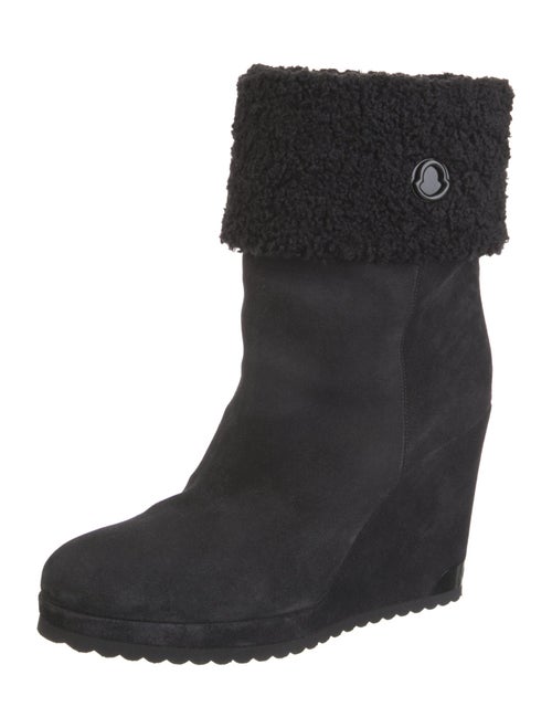 Moncler Suede Faux Fur Trim Boots