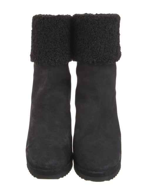 Moncler Suede Faux Fur Trim Boots