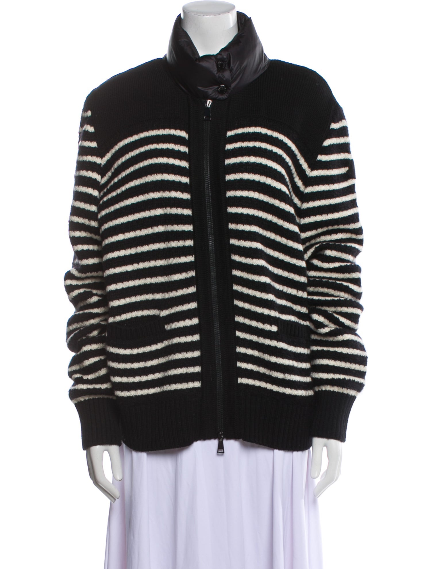 Moncler Wool Striped Down Jacket