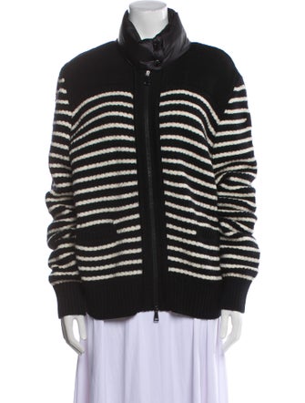Moncler Wool Striped Down Jacket