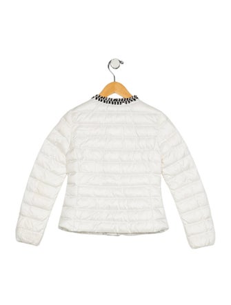 Moncler Girls' Bow-Trim Down Jacket