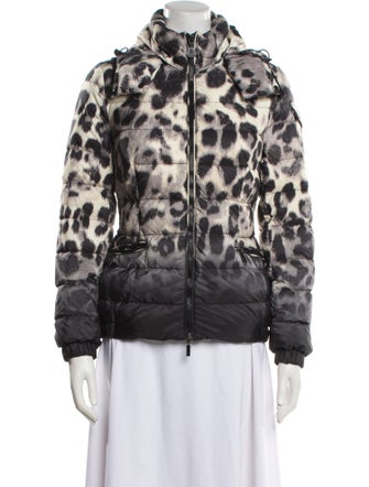 Moncler Nylon Animal Print Down Jacket