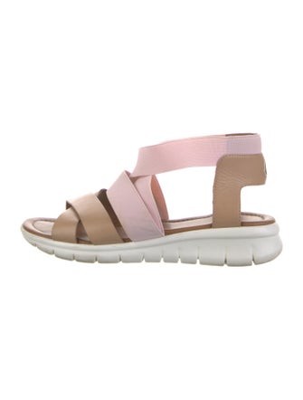 Moncler Leather Cutout Accent Sandals