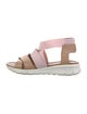 Moncler Leather Cutout Accent Sandals