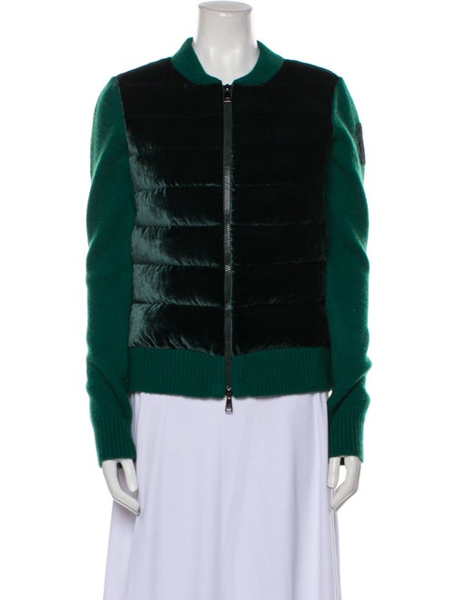 Moncler Wool Colorblock Pattern Bomber Jacket