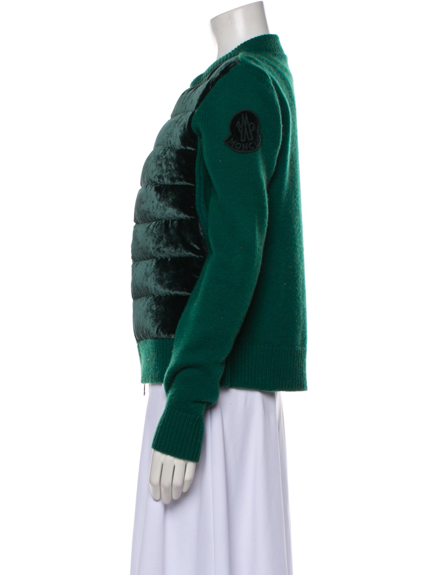 Moncler Wool Colorblock Pattern Bomber Jacket