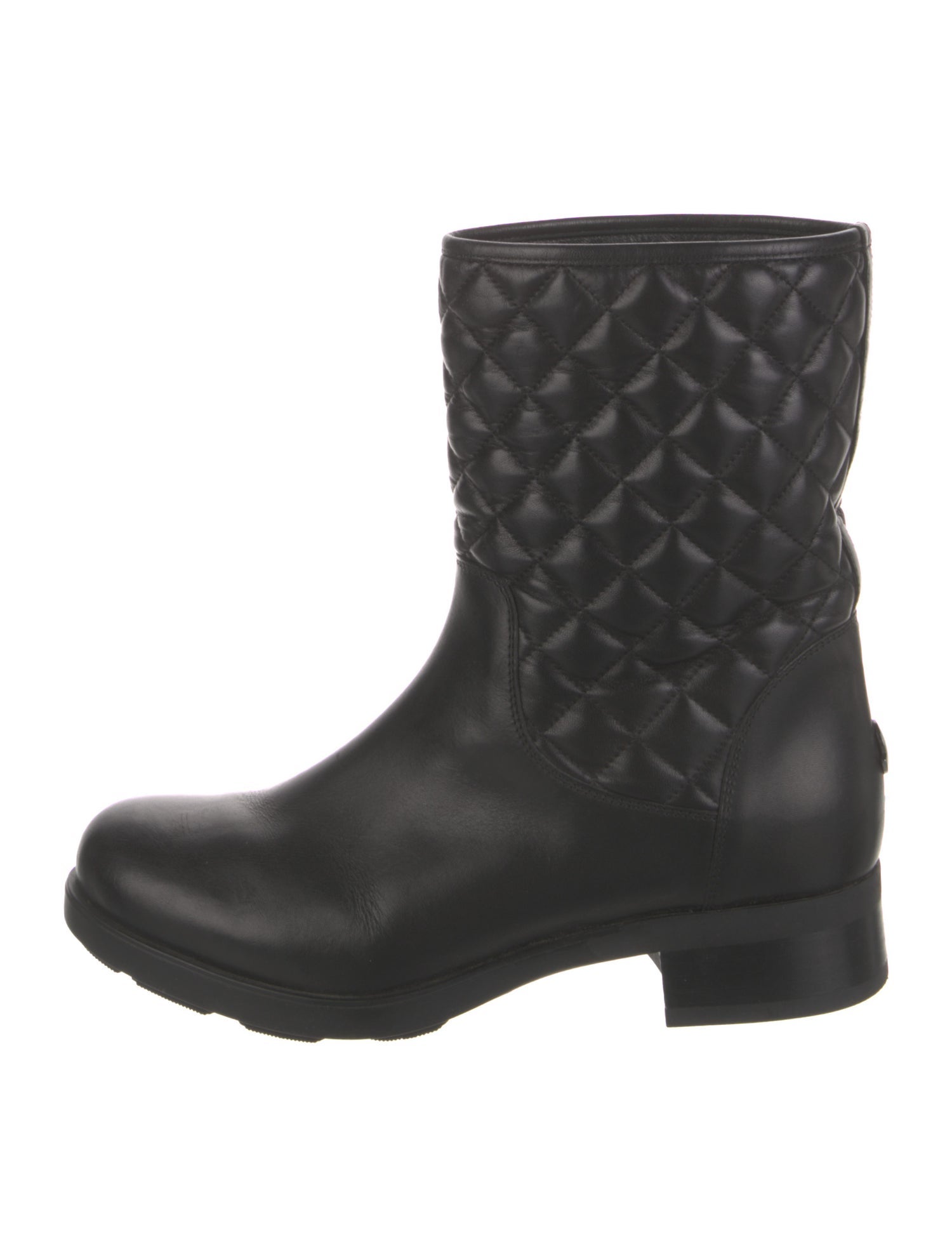 Moncler Quilted Pattern Leather Boots