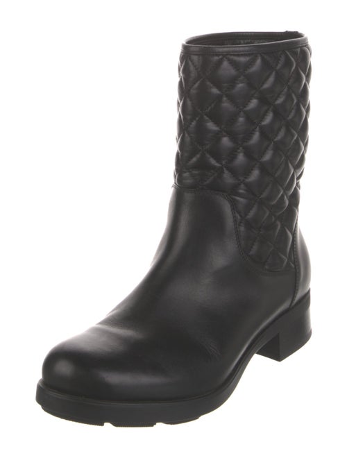 Moncler Quilted Pattern Leather Boots