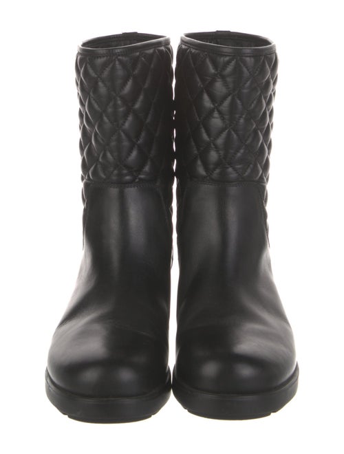Moncler Quilted Pattern Leather Boots