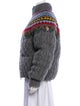 Moncler Grenoble Virgin Wool Striped Faux Fur Jacket