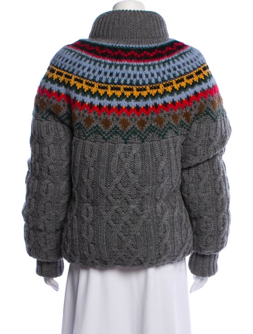 Moncler Grenoble Virgin Wool Striped Faux Fur Jacket