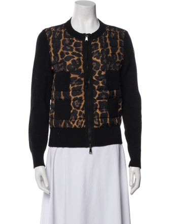 Moncler Virgin Wool Animal Print Evening Jacket