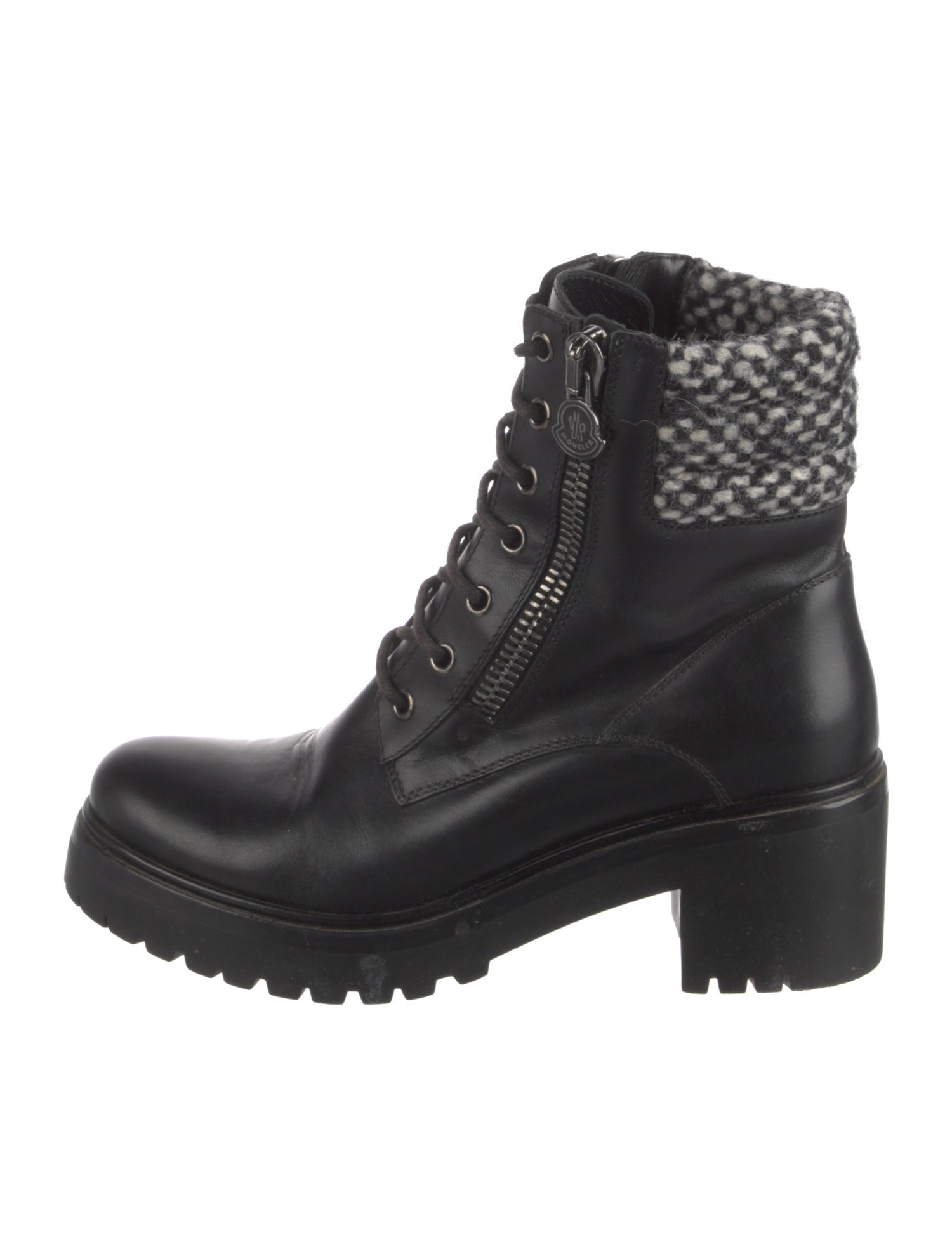 Moncler Leather Combat Boots
