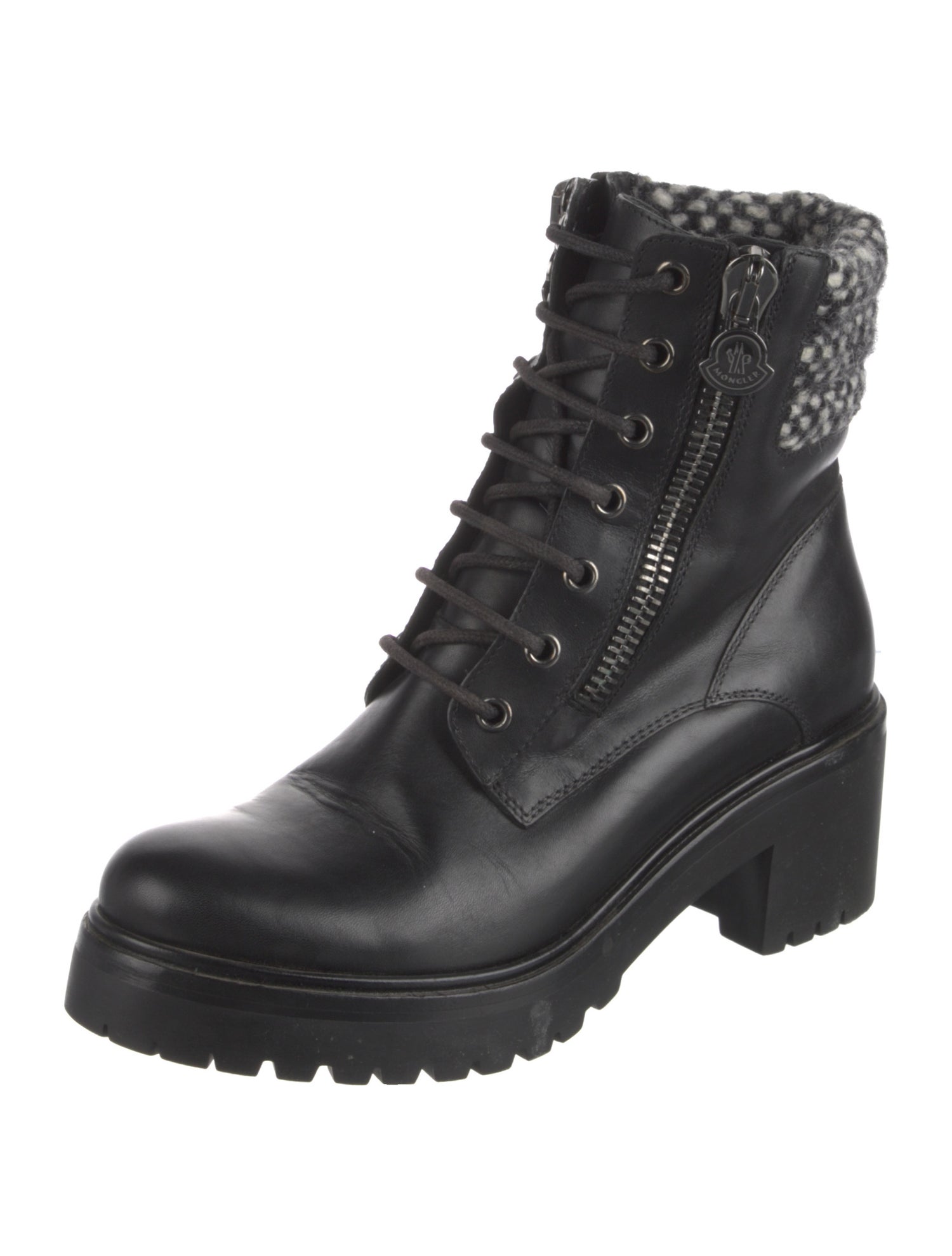 Moncler Leather Combat Boots