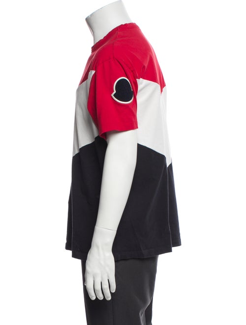 Moncler Colorblock Pattern Mock Neck T-Shirt