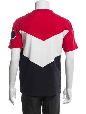 Moncler Colorblock Pattern Mock Neck T-Shirt