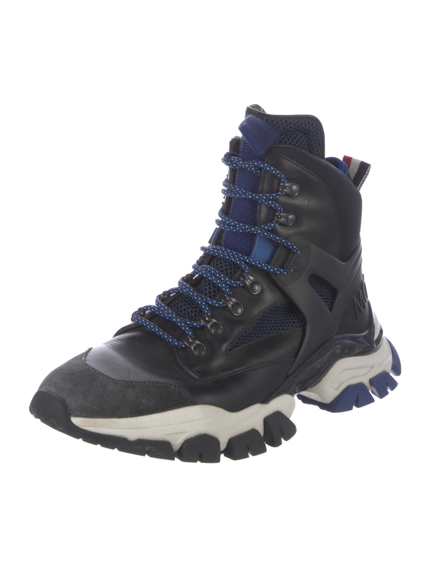 Moncler Leather Colorblock Pattern Sneakers