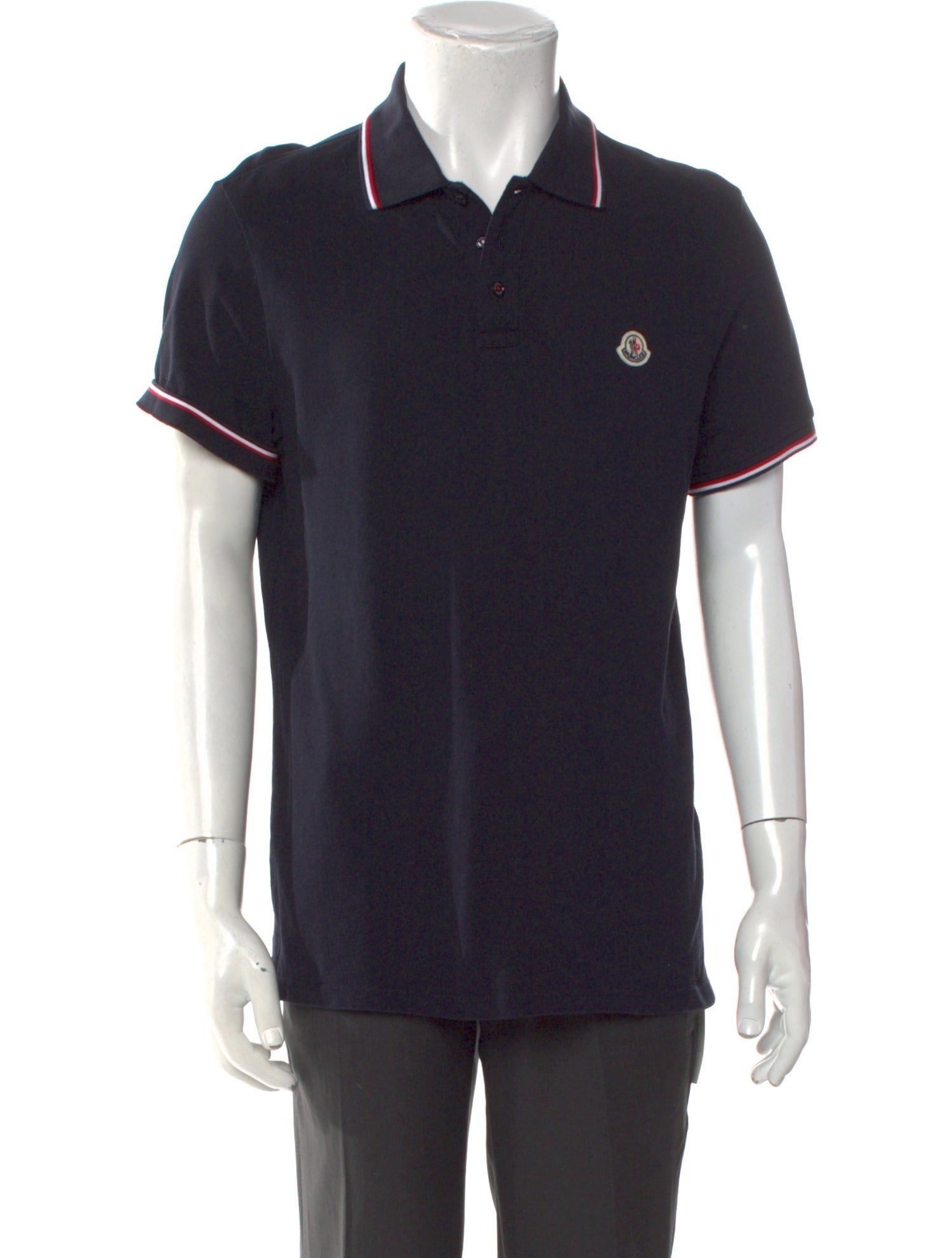 Moncler V-Neck Short Sleeve Polo Shirt