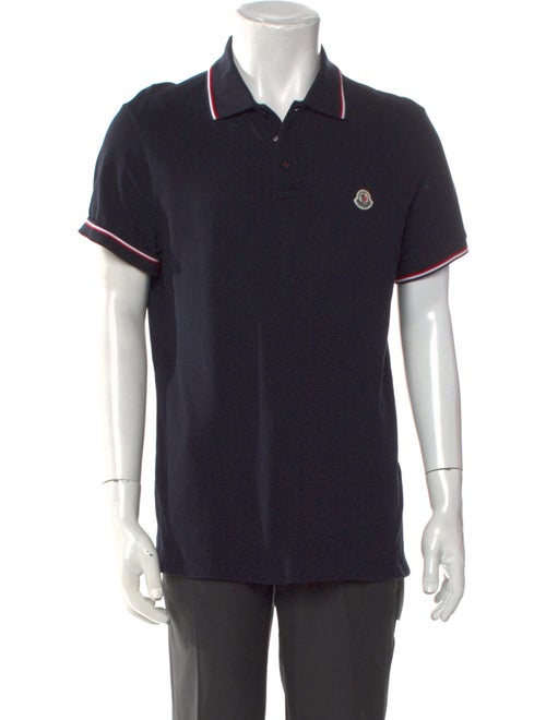 Moncler V-Neck Short Sleeve Polo Shirt