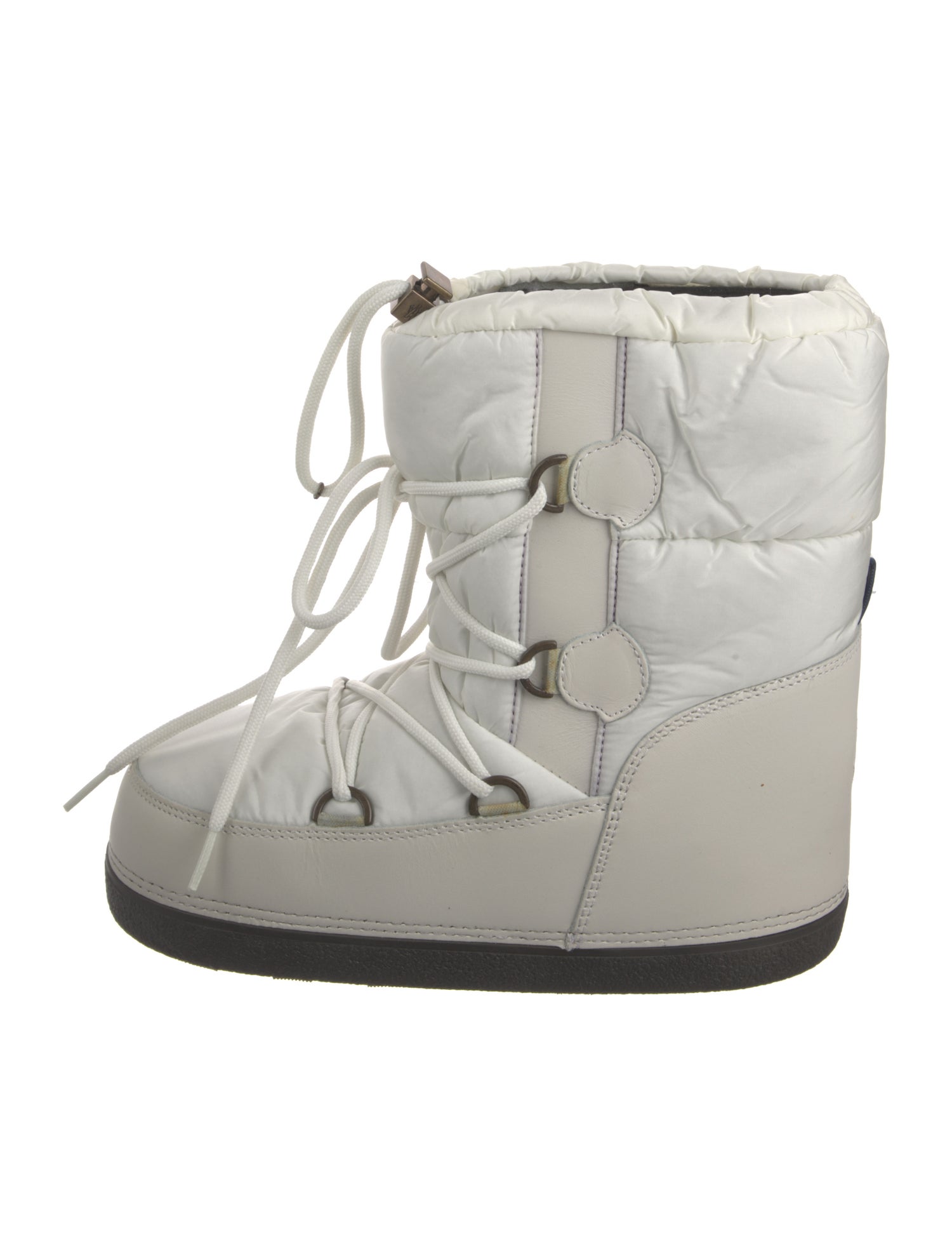 Moncler Nylon Colorblock Pattern Lace-Up Boots