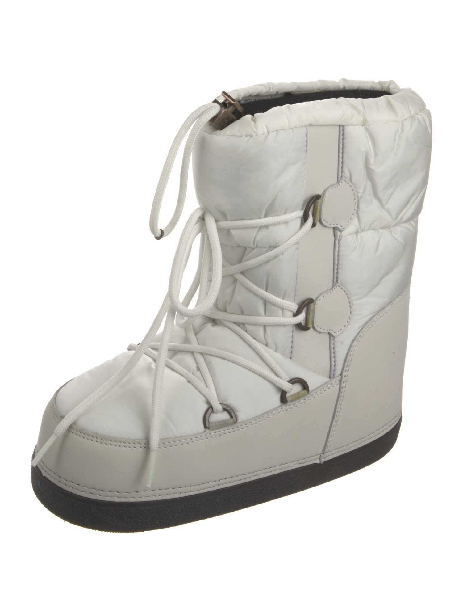 Moncler Nylon Colorblock Pattern Lace-Up Boots
