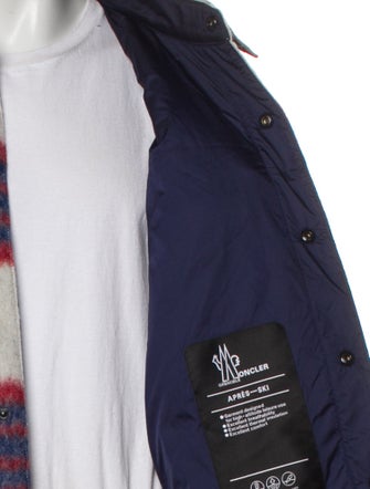 Moncler Grenoble Wool Plaid Print Peacoat