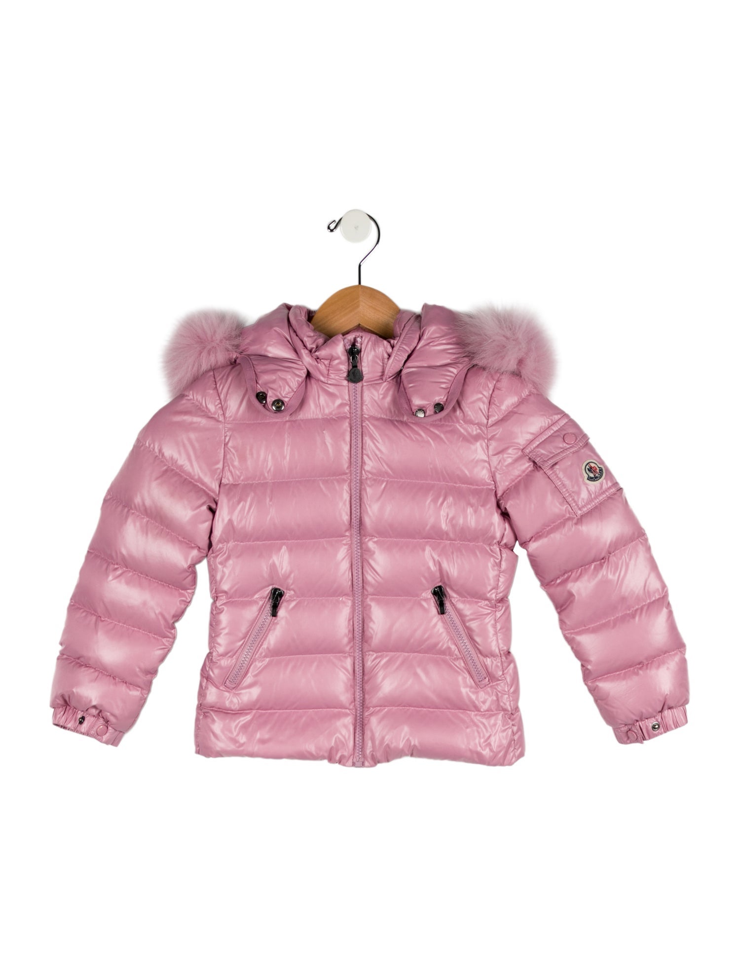 Moncler Girls Fur Trimmed Down Jacket