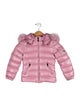 Moncler Girls Fur Trimmed Down Jacket