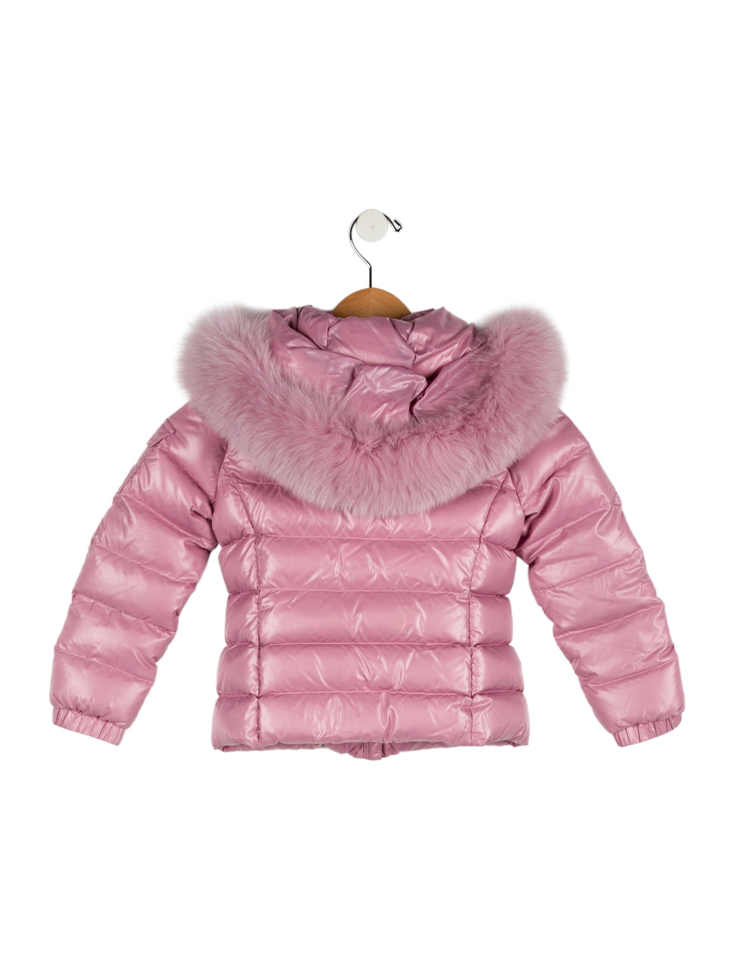 Moncler Girls Fur Trimmed Down Jacket