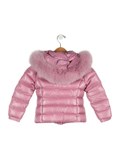 Moncler Girls Fur Trimmed Down Jacket