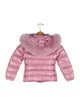 Moncler Girls Fur Trimmed Down Jacket