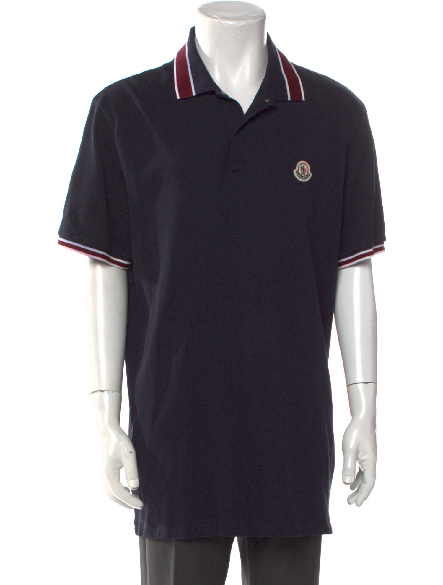 Moncler Striped Crew Neck Polo Shirt