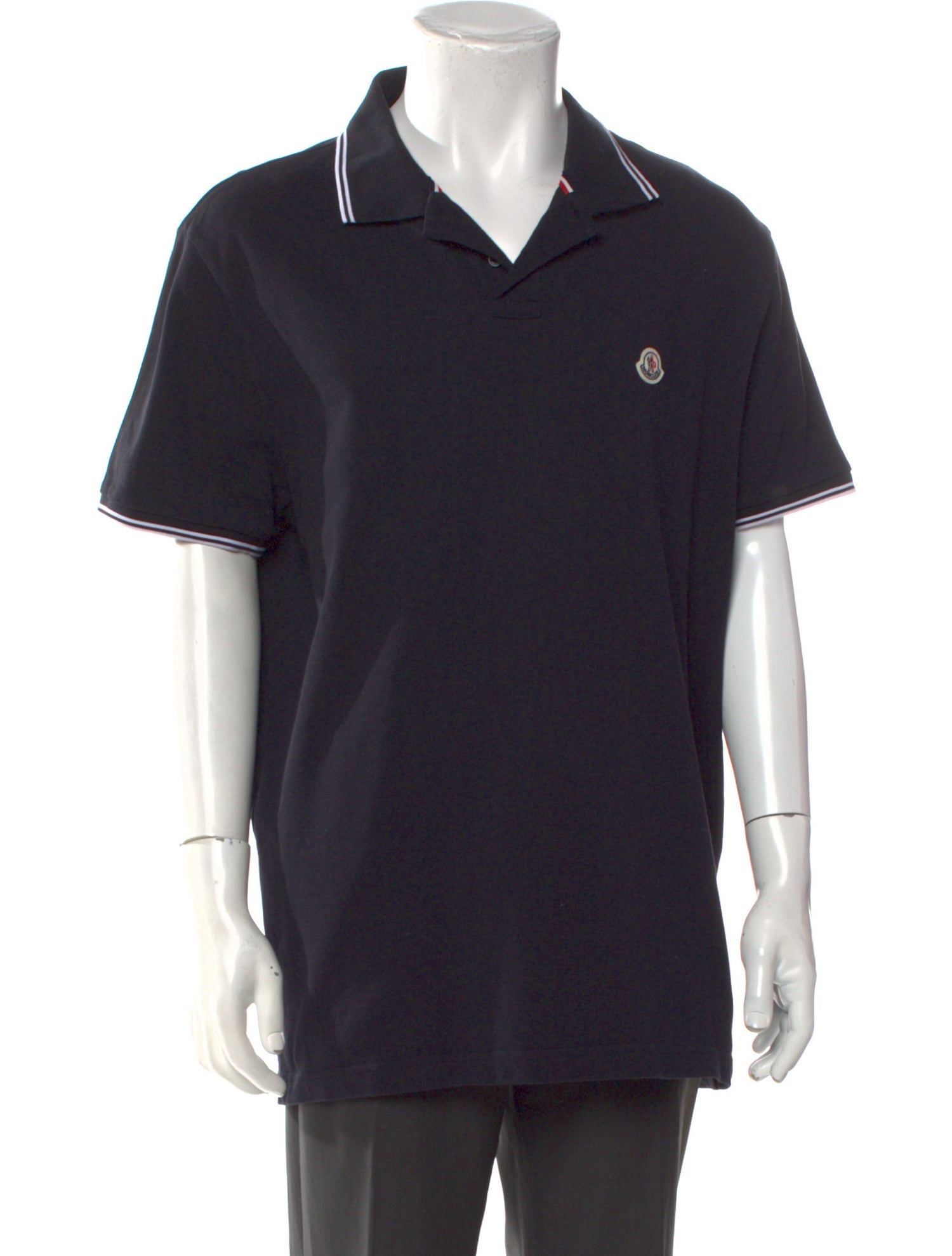 Moncler V-Neck Short Sleeve Polo Shirt