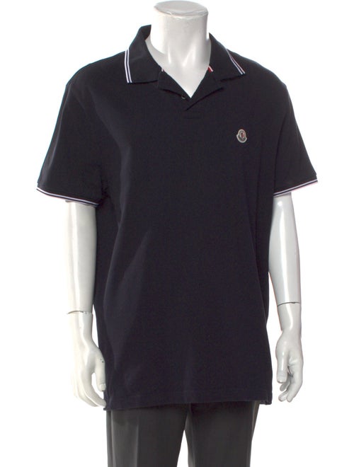 Moncler V-Neck Short Sleeve Polo Shirt