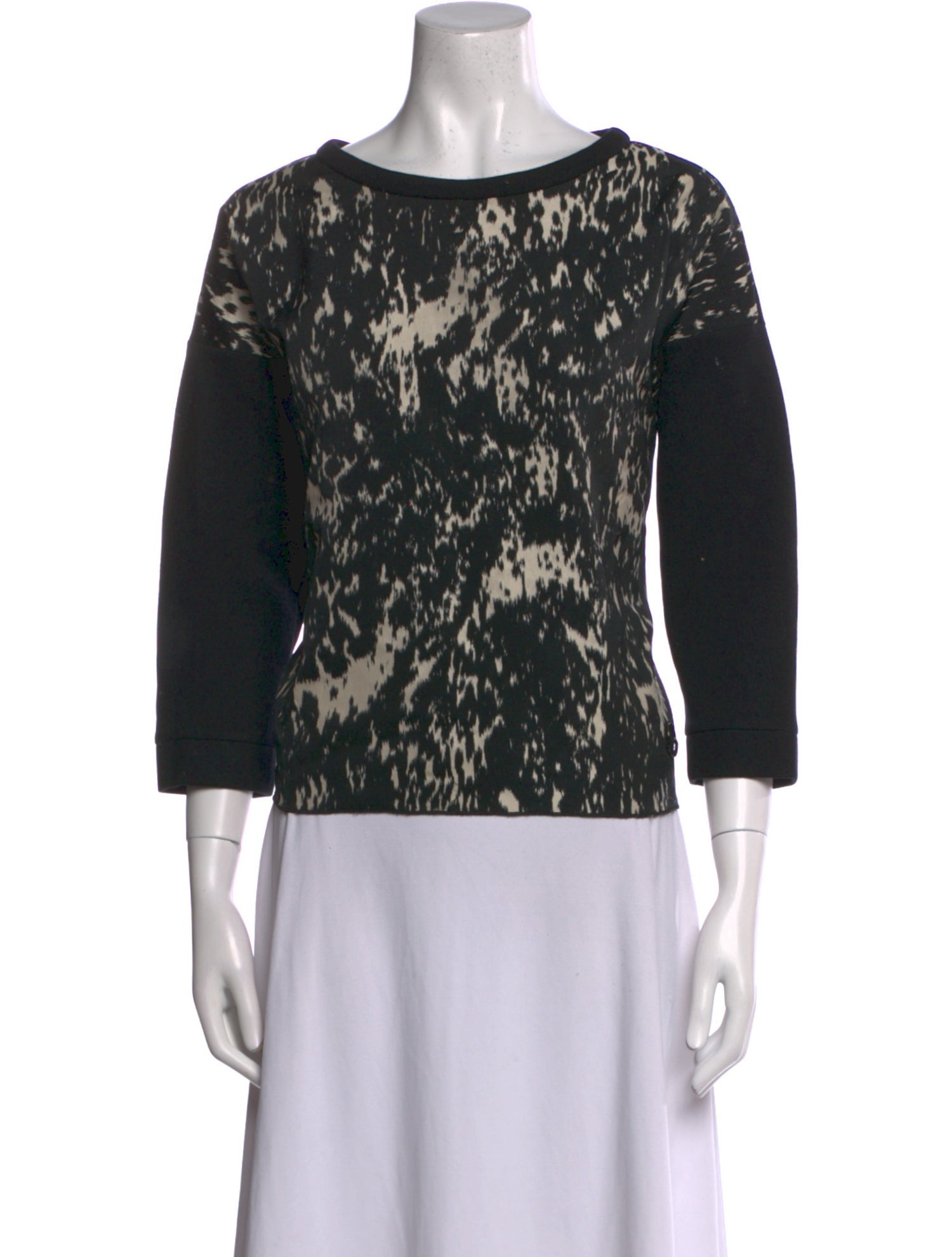 Moncler Animal Print Bateau Neckline Top