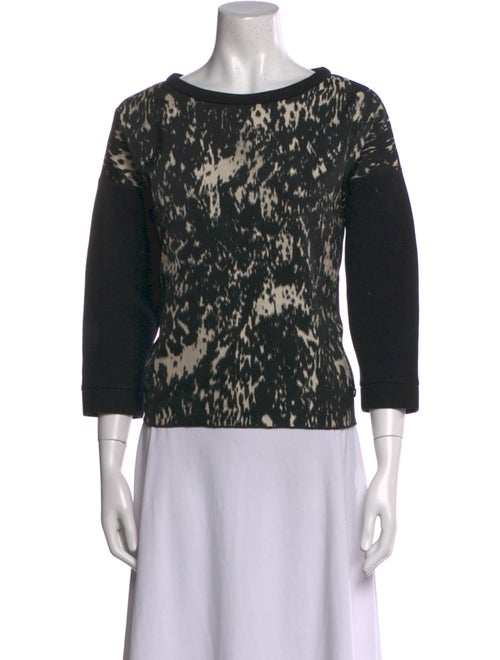 Moncler Animal Print Bateau Neckline Top