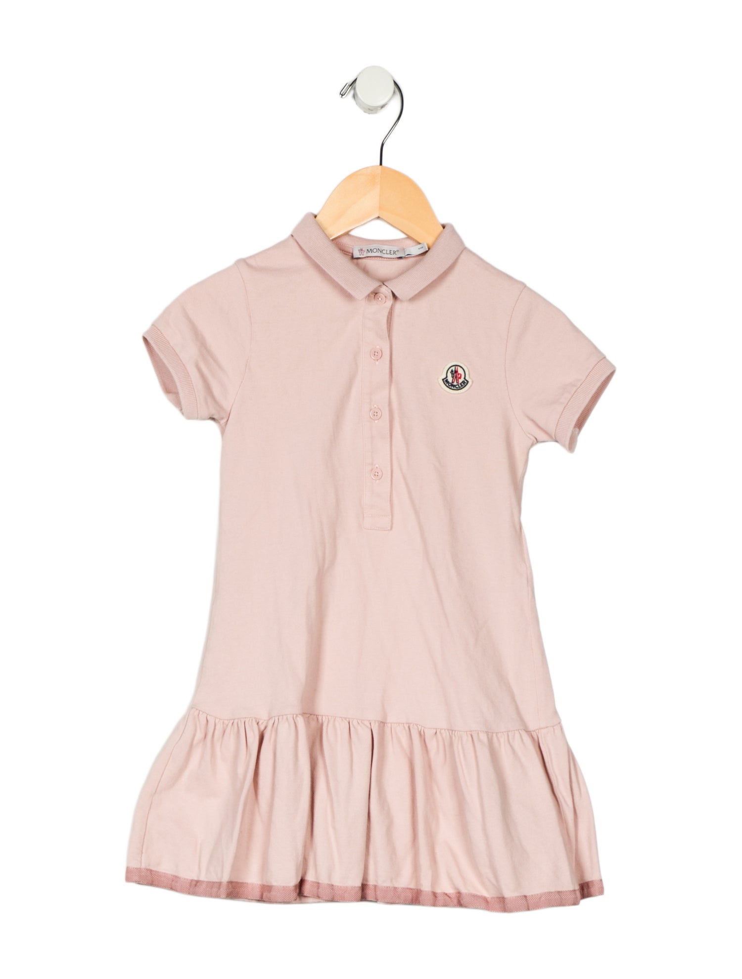 Moncler Girls' Solid Short Sleeve Polo Dress