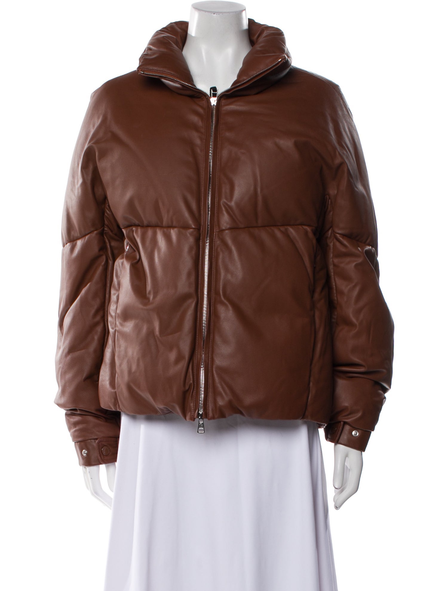 Moncler Leather Down Jacket w/ Tags