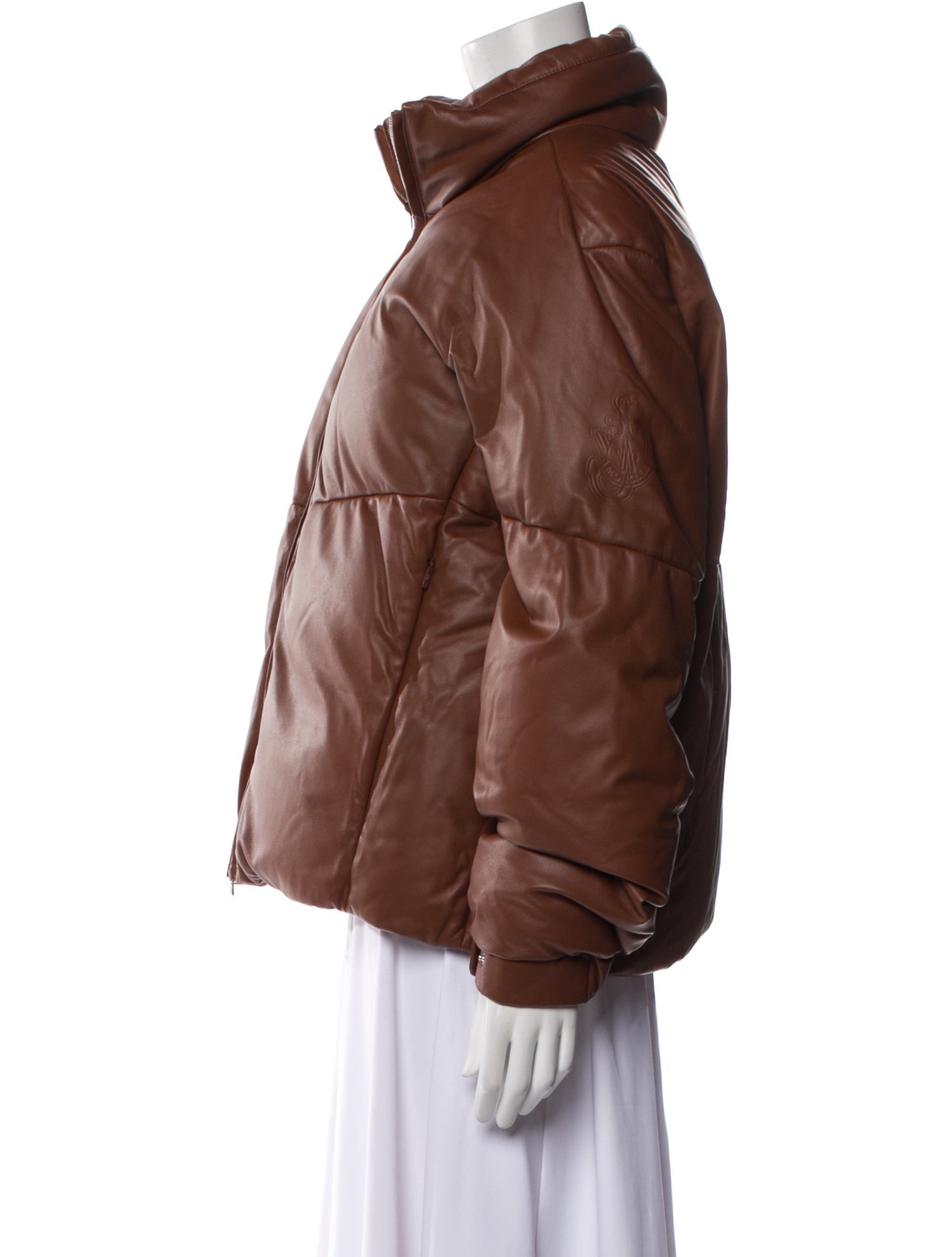 Moncler Leather Down Jacket w/ Tags