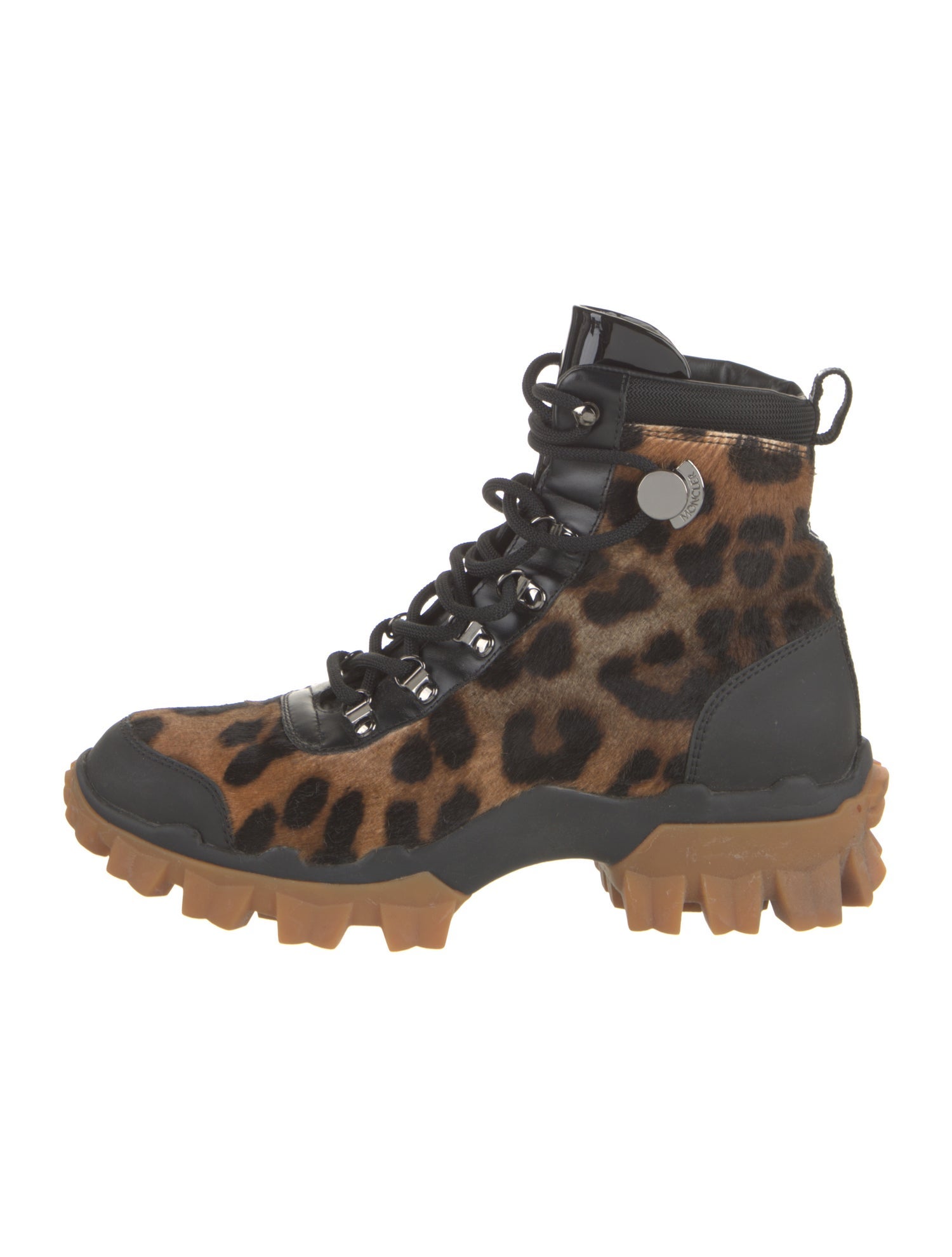 Moncler Ponyhair Animal Print Combat Boots