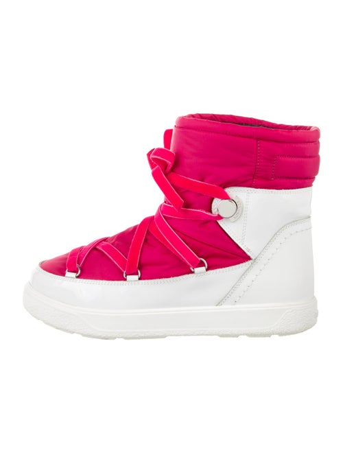 Moncler Nylon Colorblock Pattern Lace-Up Boots