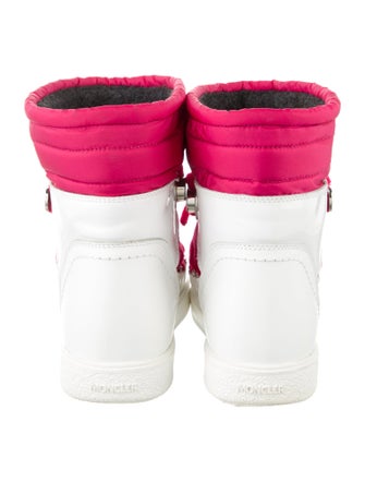 Moncler Nylon Colorblock Pattern Lace-Up Boots