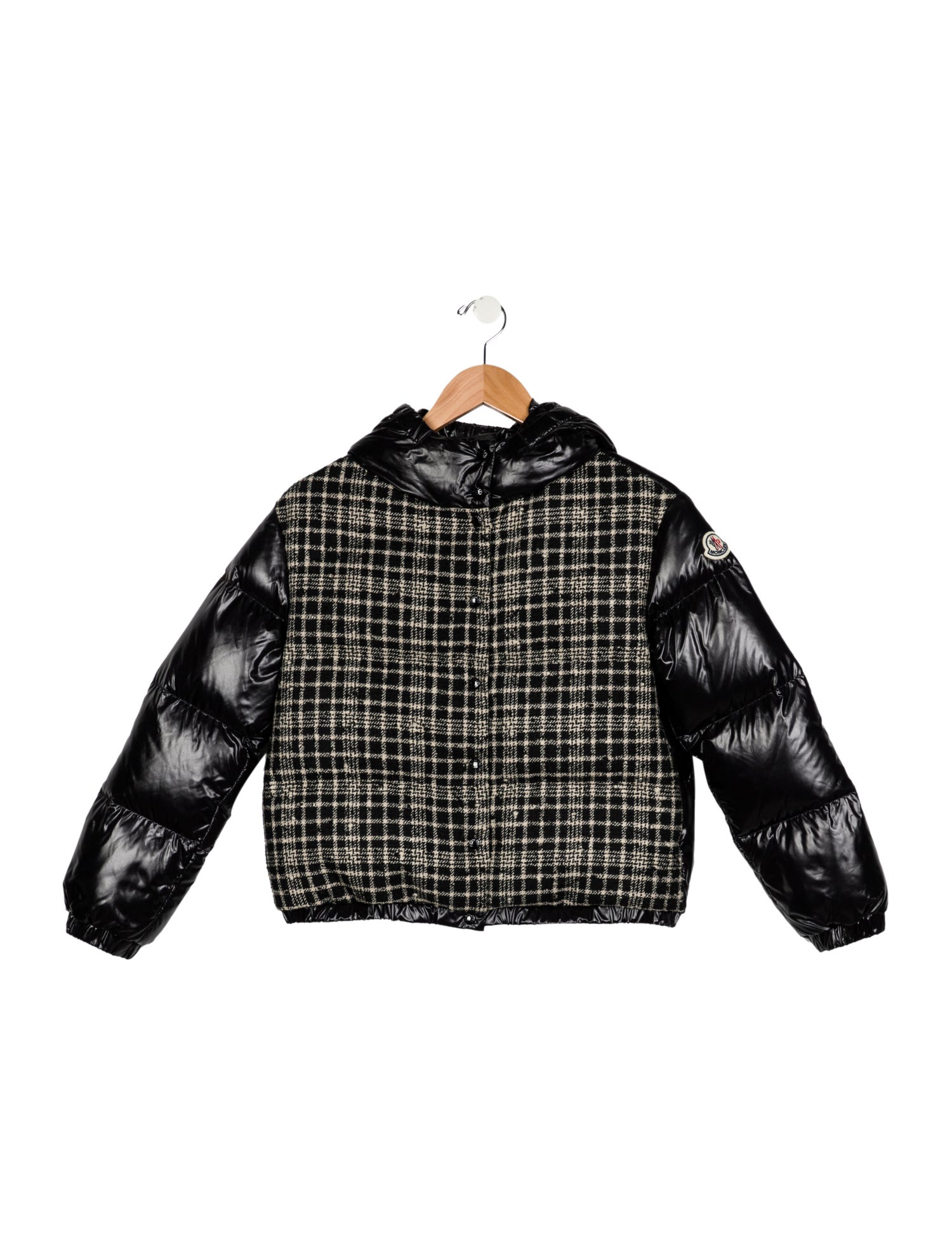 Moncler Girls' Plaid Puffer Coat