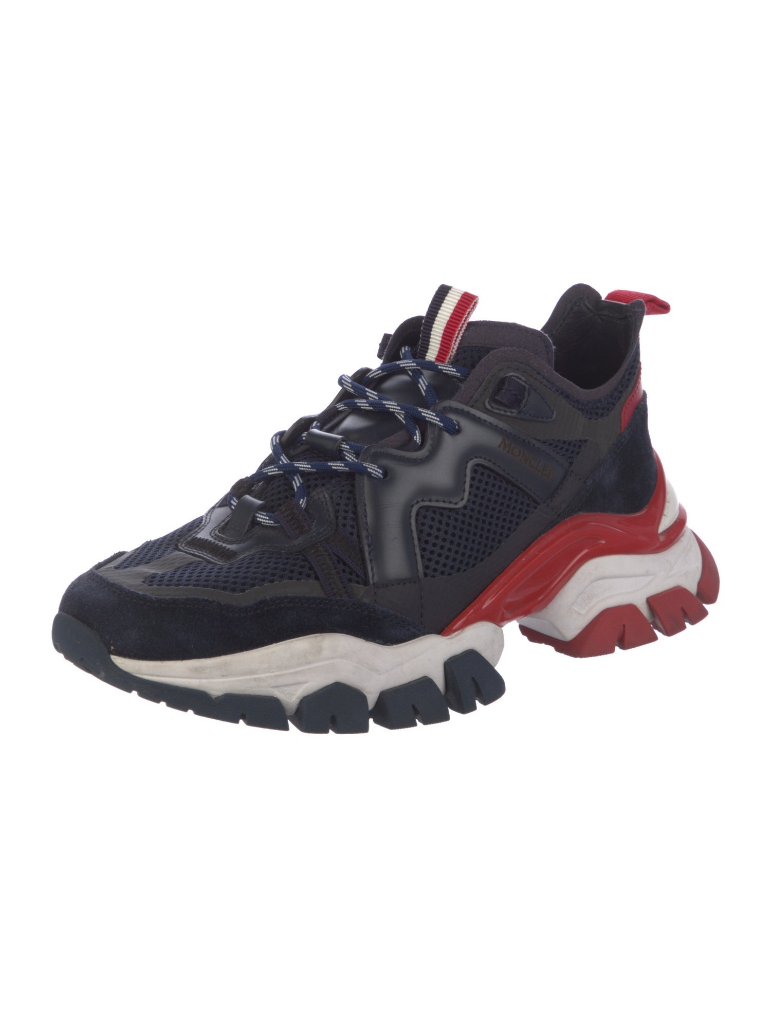 Moncler Suede Colorblock Pattern Sneakers