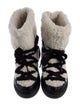 Moncler Shearling Colorblock Pattern Lace-Up Boots
